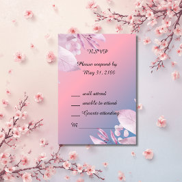 Tarjeta de respuesta RSVP de la boda de la flor de