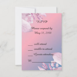 Tarjeta de respuesta RSVP de la boda de la flor de