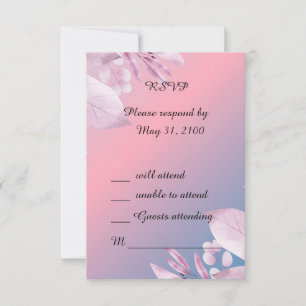 Tarjeta de respuesta RSVP de la boda de la flor de