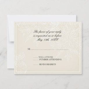 Tarjeta de respuesta RSVP de la boda de la gloria