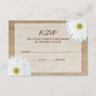 Tarjeta de respuesta RSVP de la boda de la racha b
