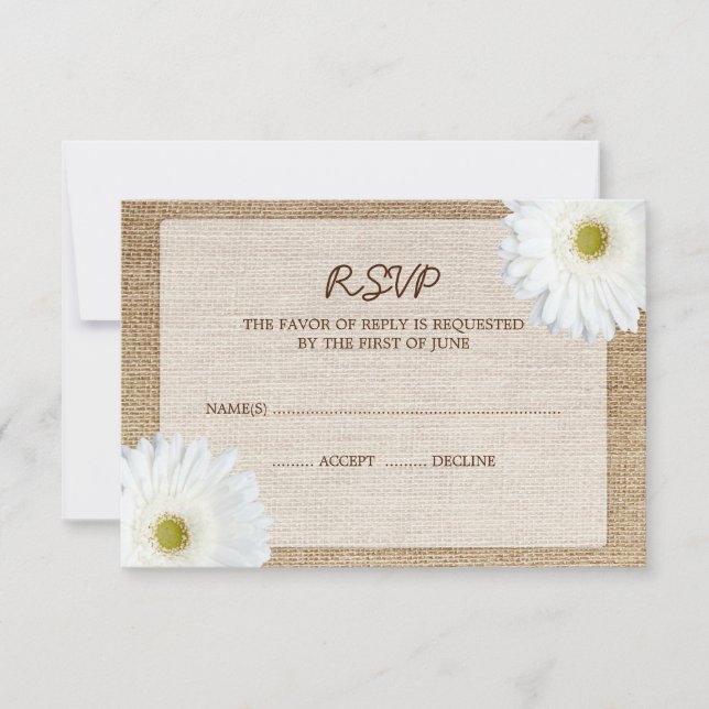 Tarjeta de respuesta RSVP de la boda de la racha b (Anverso)