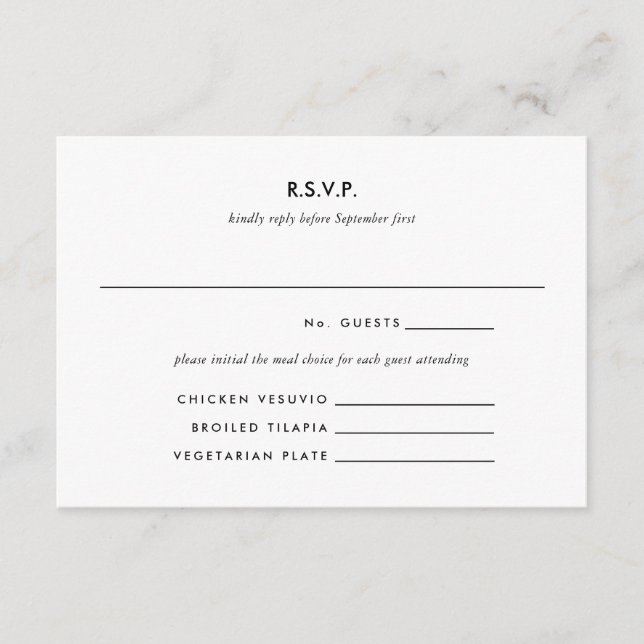 Tarjeta de respuesta RSVP de la boda de los anillo (Anverso)