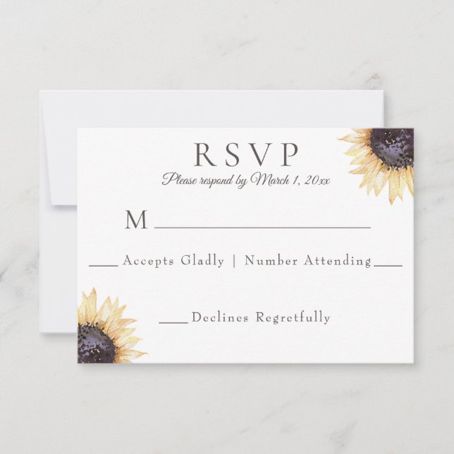 Tarjeta de respuesta RSVP de la boda de los florin (Anverso)