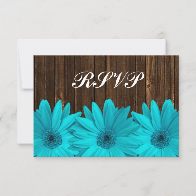 Tarjeta de respuesta RSVP de la Boda de Madera de  (Anverso)