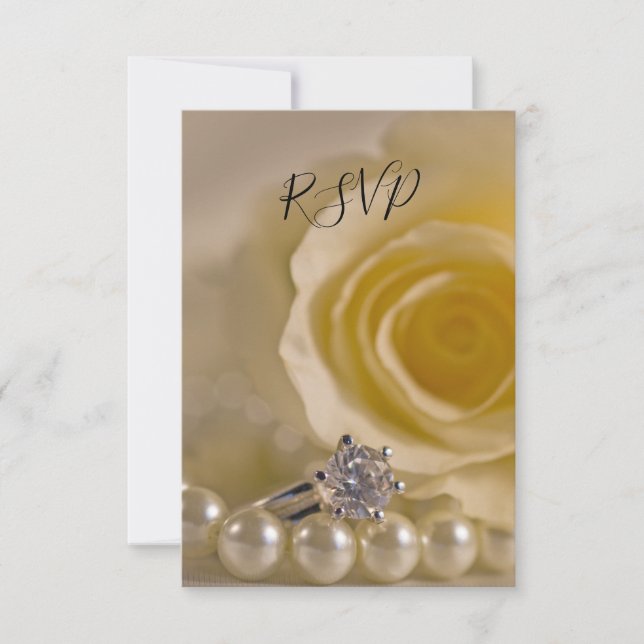 Tarjeta de respuesta RSVP de la boda de Perlas del (Anverso)
