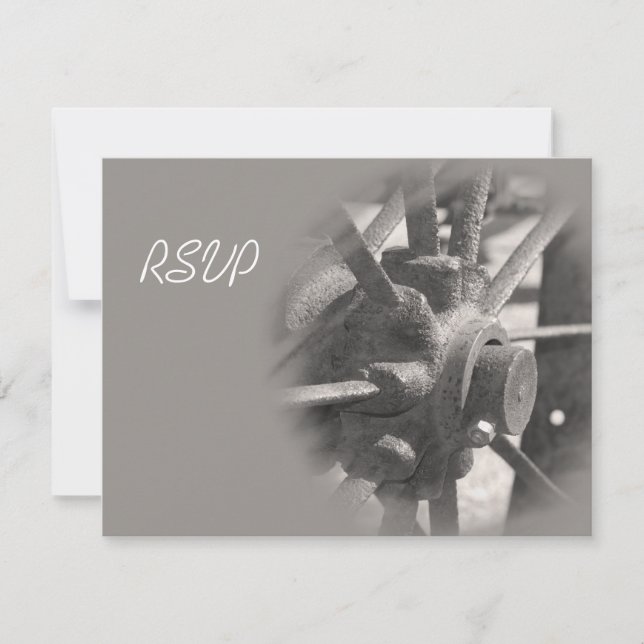 Tarjeta de respuesta RSVP de la boda de un país de (Anverso)