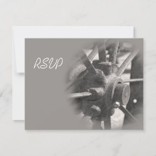 Tarjeta de respuesta RSVP de la boda de un país de