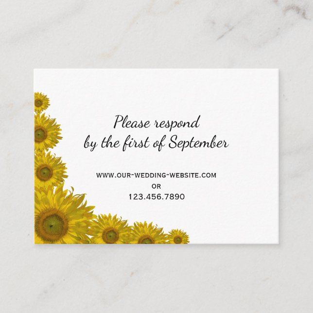 Tarjeta de respuesta RSVP de la boda del borde del (Anverso)