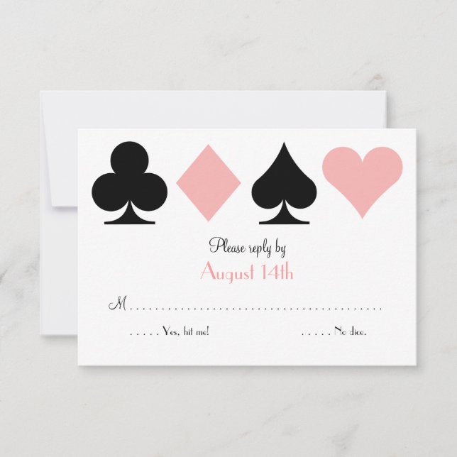Tarjeta de respuesta RSVP de la boda del destino r (Anverso)