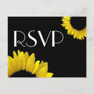 Tarjeta de respuesta RSVP de la boda del girasol a