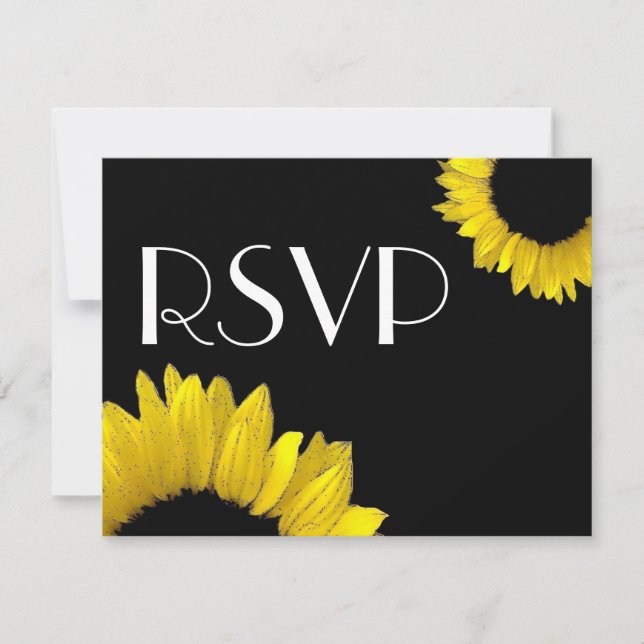 Tarjeta de respuesta RSVP de la boda del girasol a (Anverso)