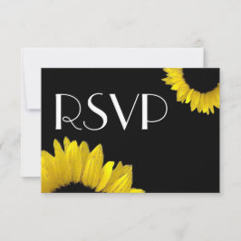 Tarjeta de respuesta RSVP de la boda del girasol a