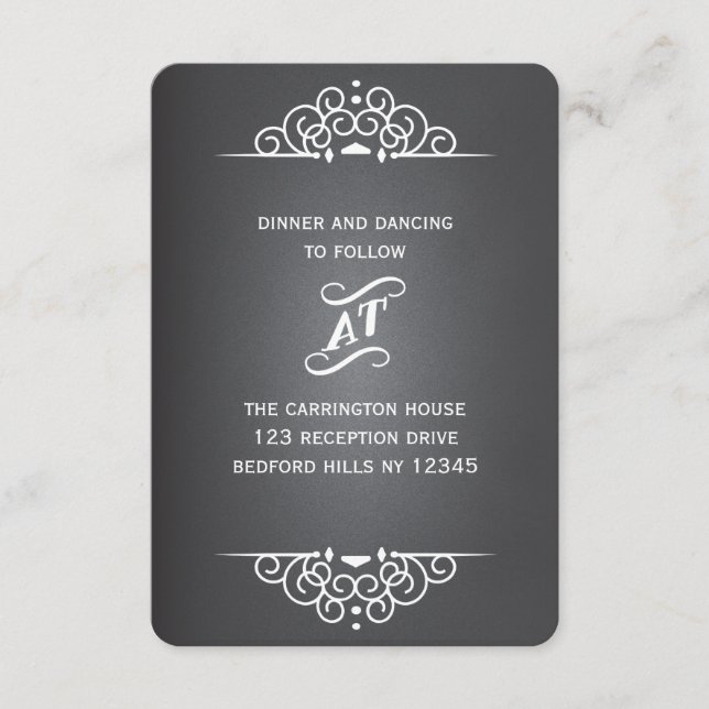 Tarjeta de respuesta RSVP de la boda del tablero e (Anverso)