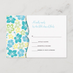 Tarjeta de respuesta RSVP de la boda hawaiana