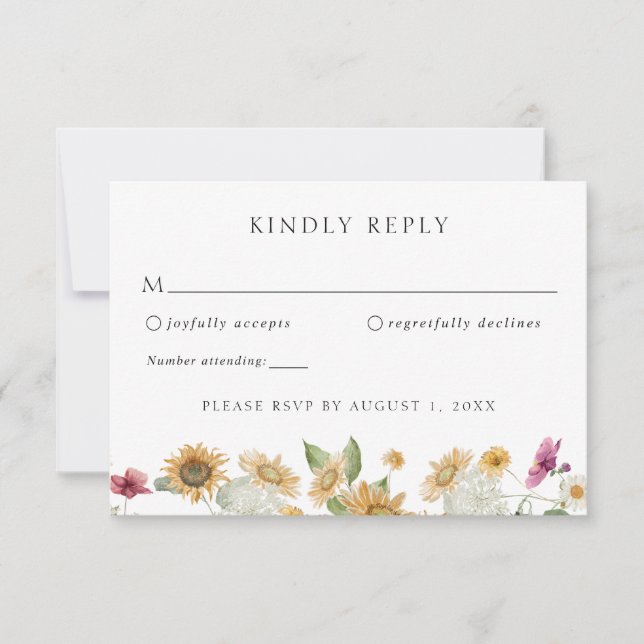 Tarjeta de respuesta RSVP de la boda otoñal del gi (Anverso)