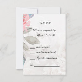 Tarjeta de respuesta RSVP de la boda rosa de acuar