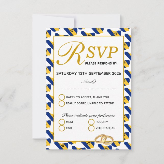 Tarjeta de respuesta RSVP de la celebración del Bo (Anverso)