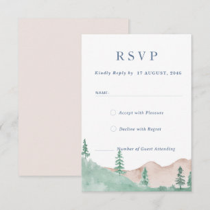 Tarjeta de respuesta RSVP de la Cordillera Foresta