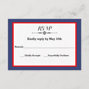 Tarjeta de respuesta RSVP de la Marina y el Marco 