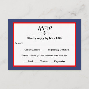 Tarjeta de respuesta RSVP de la Marina y el Marco 