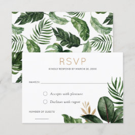 Tarjeta de respuesta RSVP de la Palm Tropical Phil