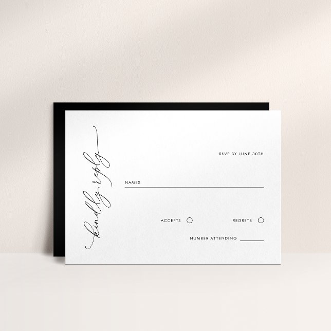 Tarjeta de respuesta RSVP de la simple boda blanca (Subido por el creador)