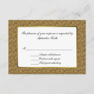 Tarjeta de respuesta RSVP de la simple elegancia d