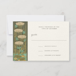 Tarjeta de respuesta RSVP de Lily Pad de Dragonfly