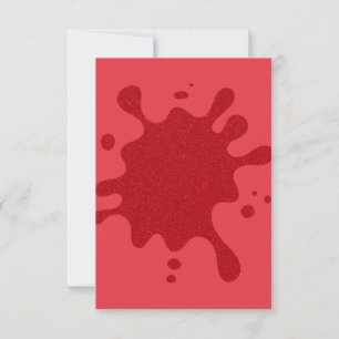 Tarjeta de respuesta RSVP de mancha de tinta roja 