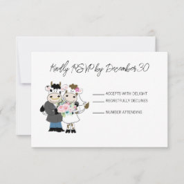 Tarjeta de respuesta RSVP de matrimonio de pareja 