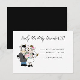 Tarjeta de respuesta RSVP de matrimonio de pareja