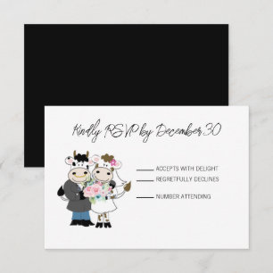 Tarjeta de respuesta RSVP de matrimonio de pareja