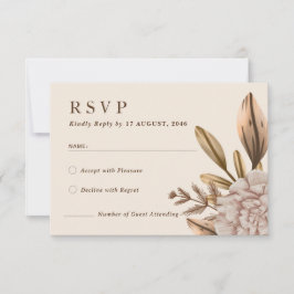 Tarjeta de respuesta RSVP de matrimonio floral de 