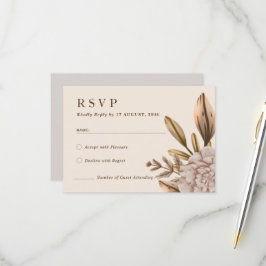 Tarjeta de respuesta RSVP de matrimonio floral de