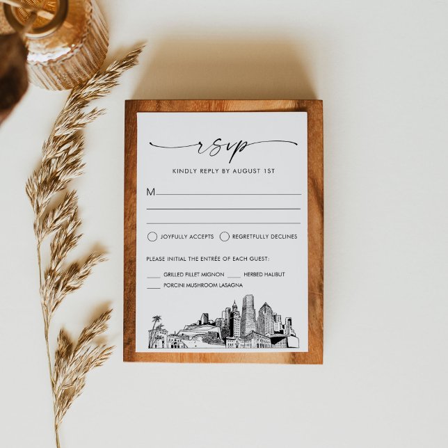 Tarjeta de respuesta RSVP de Miami Skyline Wedding (Subido por el creador)