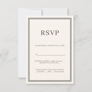 Tarjeta de respuesta RSVP de minimalismo moderno