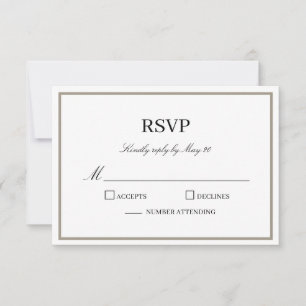 Tarjeta de respuesta RSVP de monograma clásico sim