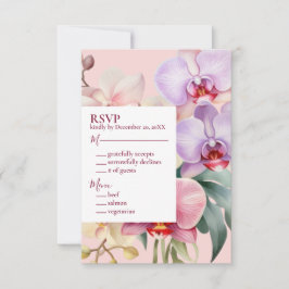 Tarjeta de respuesta RSVP de Pastel Rainbow Orchid