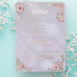 Tarjeta de respuesta RSVP de Peony Bouquet Boda