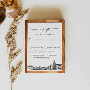 Tarjeta de respuesta RSVP de Pittsburgh Skyline Ci