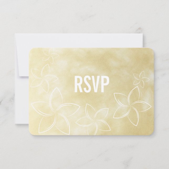 Tarjeta de respuesta RSVP de Plumeria Wedding (Anverso)
