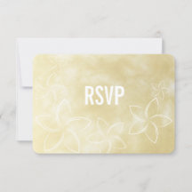 Tarjeta de respuesta RSVP de Plumeria Wedding