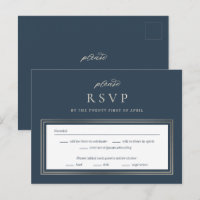 Tarjeta de respuesta RSVP de posh Border Wedding