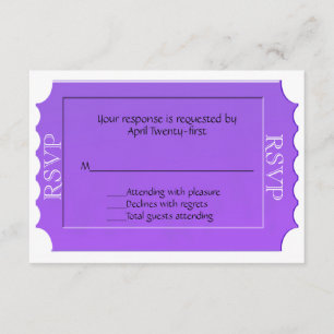 Tarjeta de respuesta RSVP de Purple All Purpose Ti