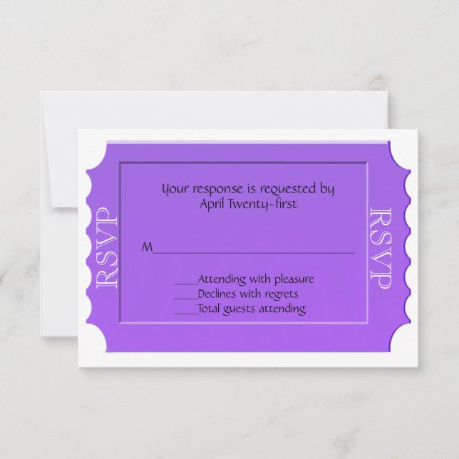 Tarjeta de respuesta RSVP de Purple All Purpose Ti (Anverso)