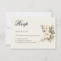 Tarjeta de respuesta RSVP de Quinceañera Magnolia