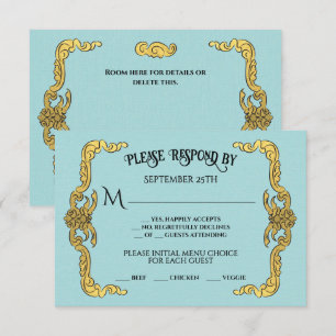 Tarjeta de respuesta RSVP de Regencia Barroca Faux