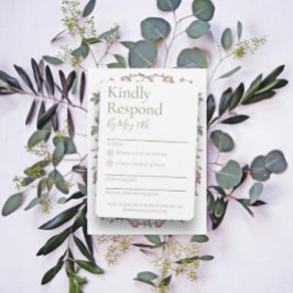Tarjeta de respuesta RSVP de Sage Green Wedding
