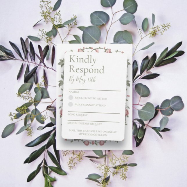 Tarjeta de respuesta RSVP de Sage Green Wedding (Subido por el creador)